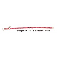 Red And Pink Pet Collar With Bell